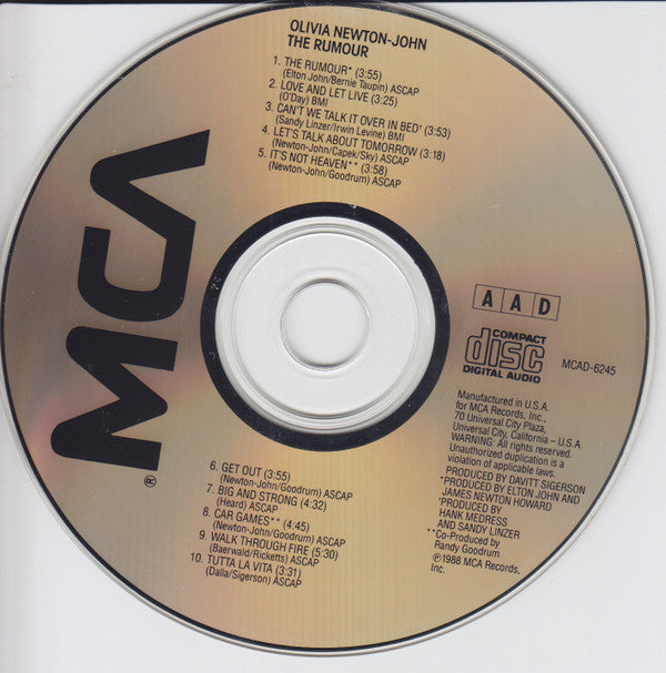 Olivia Newton-John : The Rumour (CD, Album)