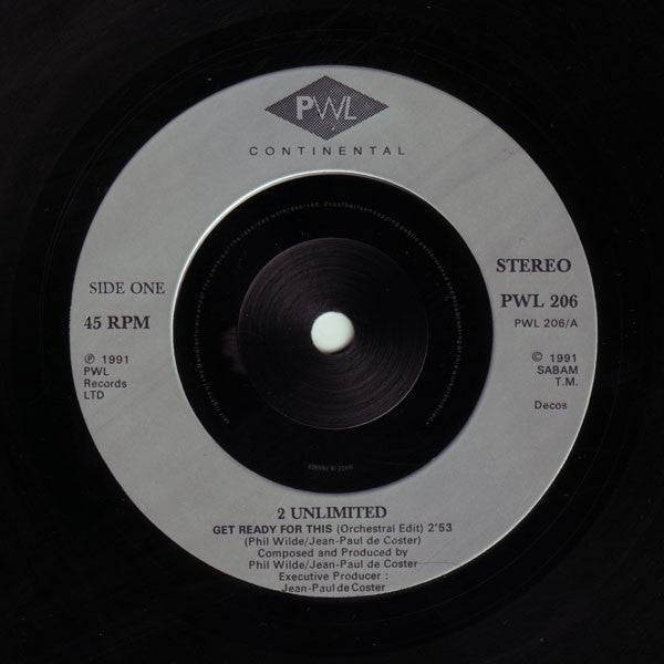 2 Unlimited : Get Ready For This (7", Single)