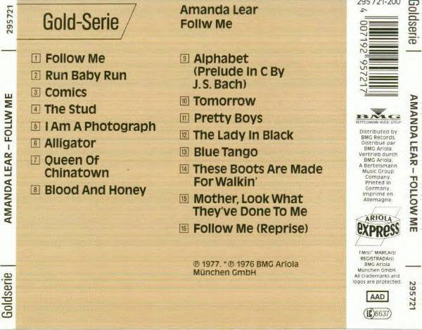 Amanda Lear : Follow Me (CD, Comp)