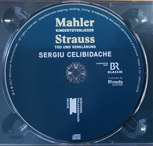 Gustav Mahler / Richard Strauss, Sergiu Celibidache, Brigitte Fassbaender, Münchner Philharmoniker : Kindertotenlieder / Tod Und Verklärung (CD, RM)