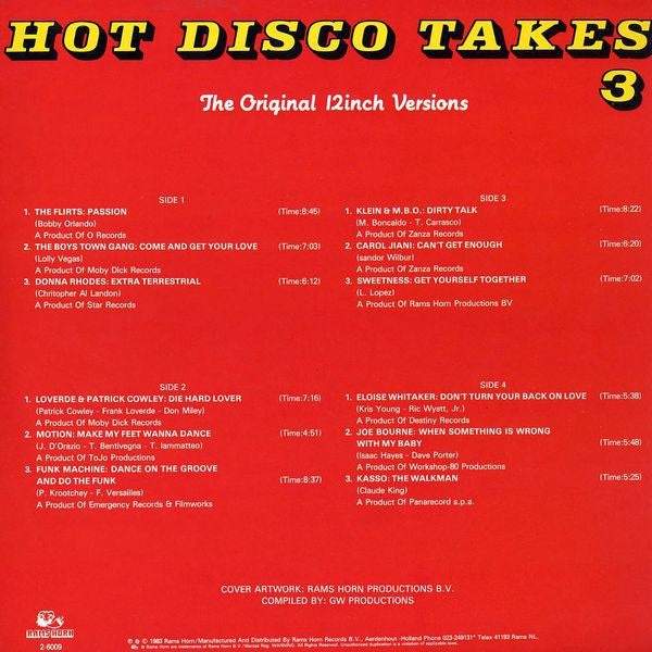 Various : Hot Disco Takes - 3 (2xLP, Comp)