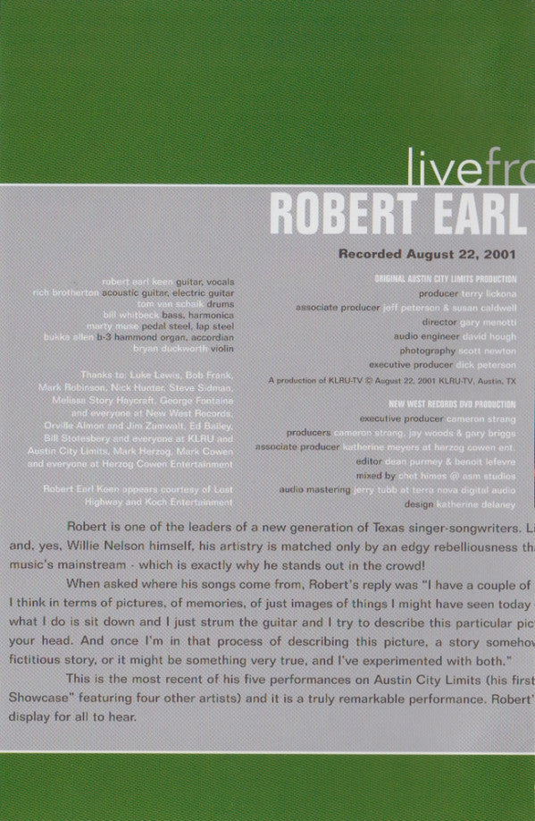 Robert Earl Keen : Live From Austin, TX (DVD-V)