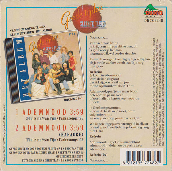 Linda, Roos & Jessica : Ademnood (CD, Single)