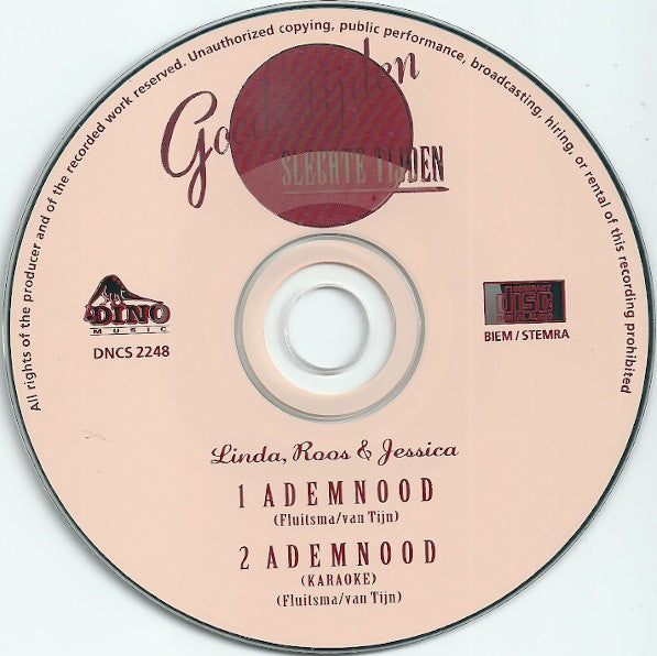 Linda, Roos & Jessica : Ademnood (CD, Single)