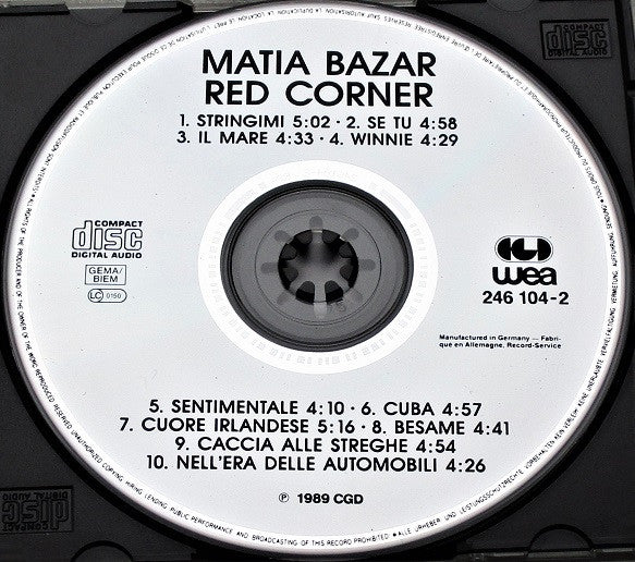 Matia Bazar : Red Corner (CD, Album)