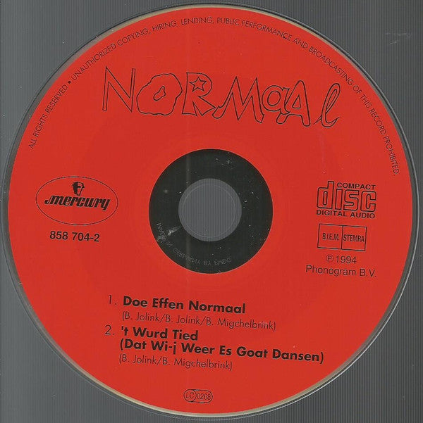 Normaal : Doe Effen Normaal (CD, Single, Car)
