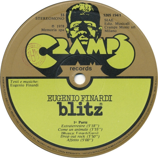 Eugenio Finardi : Blitz (LP, Album, Mono)