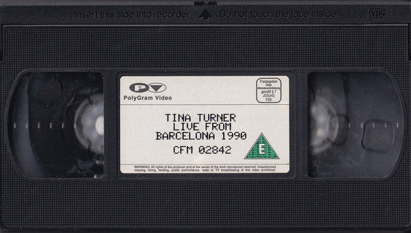 Tina Turner : Do You Want Some Action! Live From Barcelona 1990 (VHS, PAL)