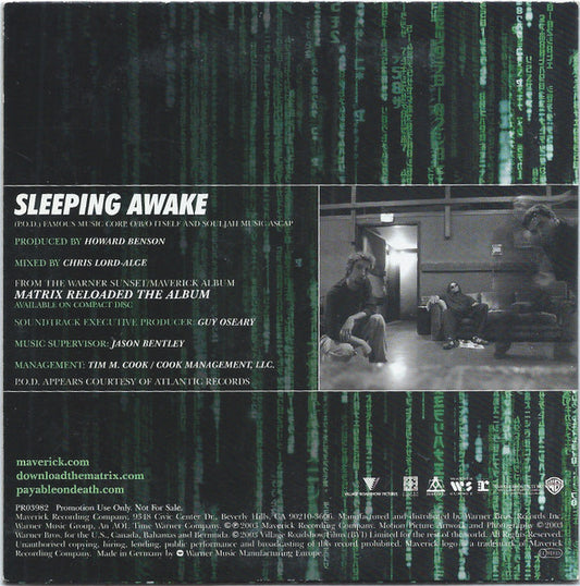 P.O.D. : Sleeping Awake - Matrix Reloaded the Album (CD, Single, Promo)