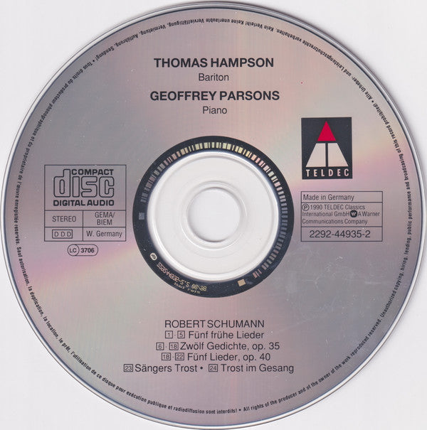Thomas Hampson, Geoffrey Parsons (2), Robert Schumann : Lieder (CD)