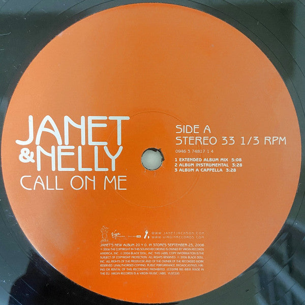 Janet Jackson & Nelly : Call On Me (12", Maxi)