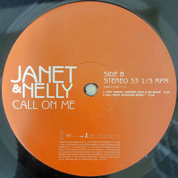 Janet Jackson & Nelly : Call On Me (12", Maxi)