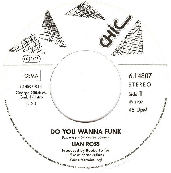 Lian Ross : Do You Wanna Funk (7", Single)