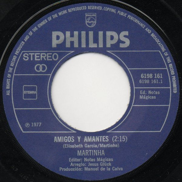 Martinha : Amigos Y Amantes (7", Single)