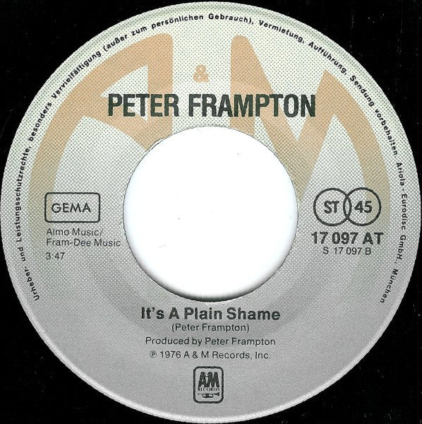 Peter Frampton : Baby I Love Your Way (7", Single)