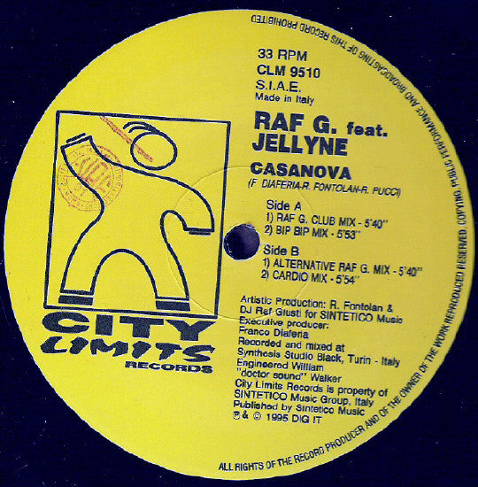 DJ Raf Giusti Feat. Jellyne : Casanova (12")
