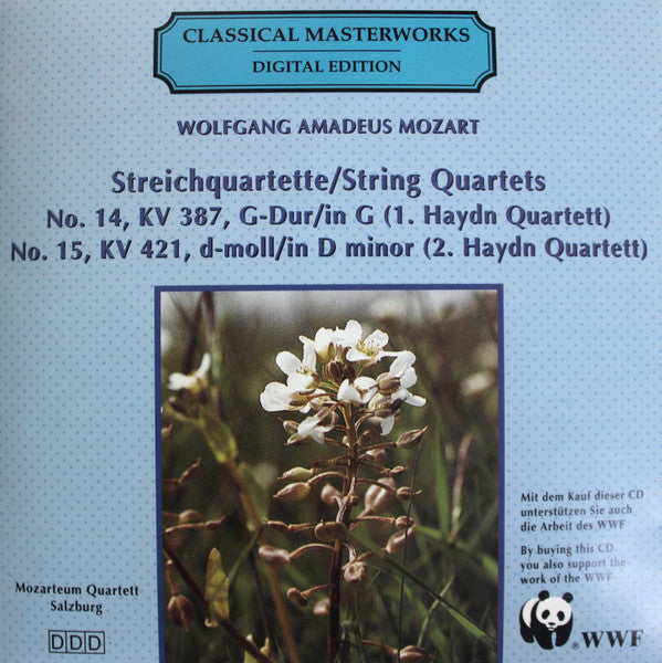 Wolfgang Amadeus Mozart - Mozarteum Quartett : Streichquartette = String Quartets (No. 14, KV 387, G-Dur/In G (1. Haydn Quartett) / No. 15, KV 421, D-Moll/In D Minor (2. Haydn Quartett) (CD)