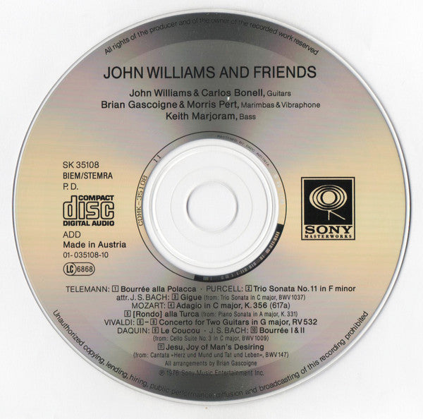 John Williams (7) : John Williams And Friends (CD, RE)