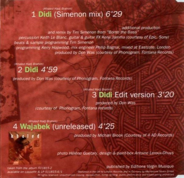 Khaled : Didi (CD, Single)