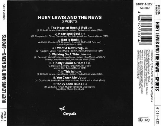 Huey Lewis & The News : Sports (CD, Album, RE)