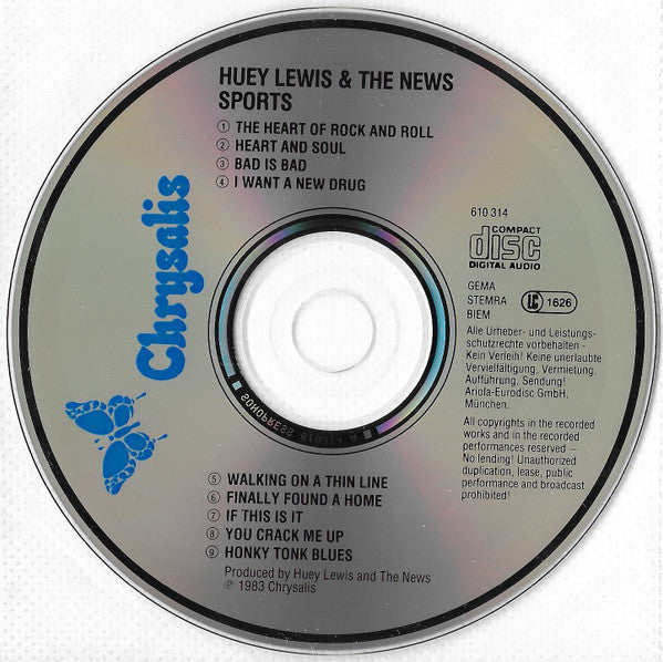 Huey Lewis & The News : Sports (CD, Album, RE)