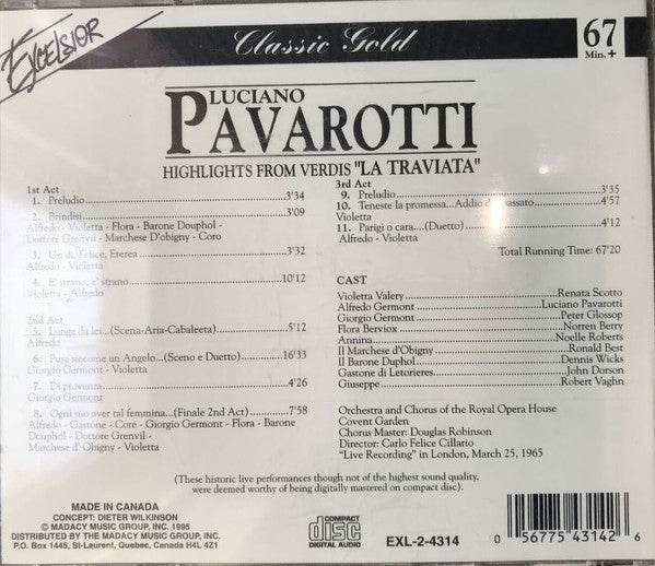 Luciano Pavarotti : Highlights From "La Traviata" (CD)