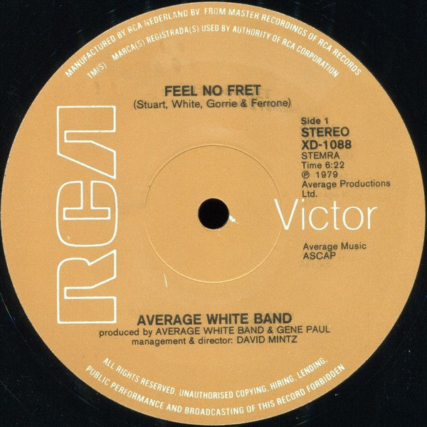 Average White Band : Feel No Fret / Walk On By (12", Single)