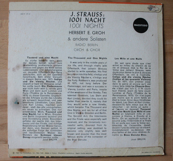 Herbert Ernst Groh, Großer Chor Des Berliner Rundfunks : Johann Strauss 1001 Nacht - Nights (10", MiniAlbum, Mono)