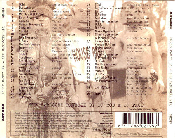 DJ Rob & Paul Elstak : House Party 12 (The '94 Summer Of Love Edition - The Hardcore Ravemix) (CD, Mixed)
