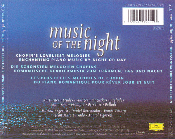 Frédéric Chopin, Various : Music Of The Night (The Essential Chopin Collection) (2xCD, Comp)