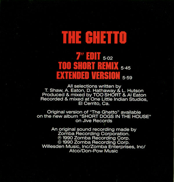 Too Short : The Ghetto (CD, Maxi)