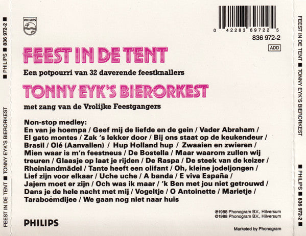 Tonny Eyk's Bierorkest : Feest In De Tent (CD, Album)