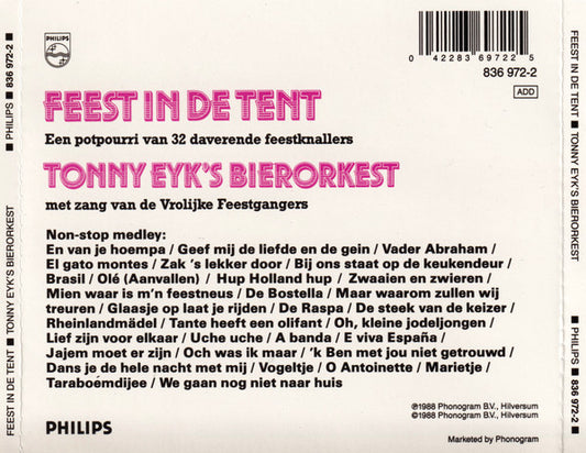 Tonny Eyk's Bierorkest : Feest In De Tent (CD, Album)