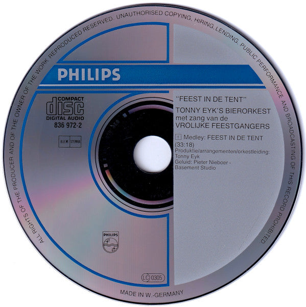 Tonny Eyk's Bierorkest : Feest In De Tent (CD, Album)