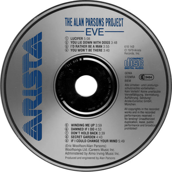 The Alan Parsons Project : Eve (CD, Album)