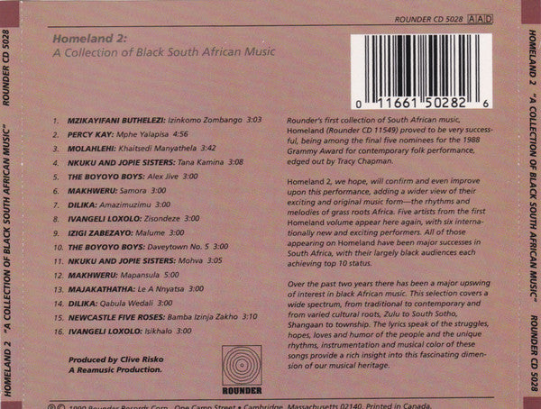 Various : Homeland 2: A Collection Of Black South African Music (CD, Comp)