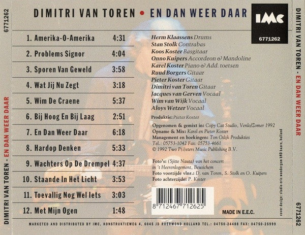 Dimitri Van Toren : En Dan Weer Daar (CD, Album)
