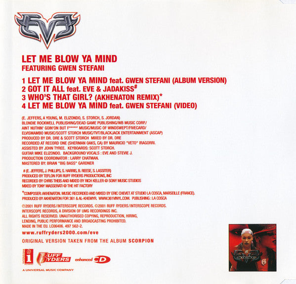 Eve (2) Featuring Gwen Stefani : Let Me Blow Ya Mind (CD, Single, Enh)