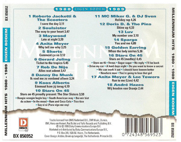 Various : Millennium Hits 1980-1989 Eigen Bodem (CD, Comp)