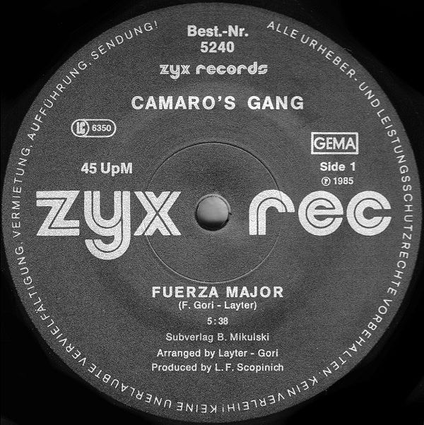 Camaro's Gang : Fuerza Major / Corn Flakes (12")