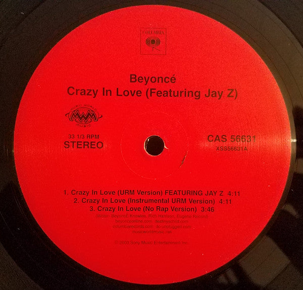 Beyoncé Featuring Jay-Z : Crazy In Love (12", Single)