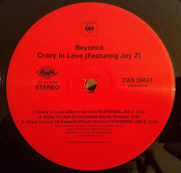 Beyoncé Featuring Jay-Z : Crazy In Love (12", Single)
