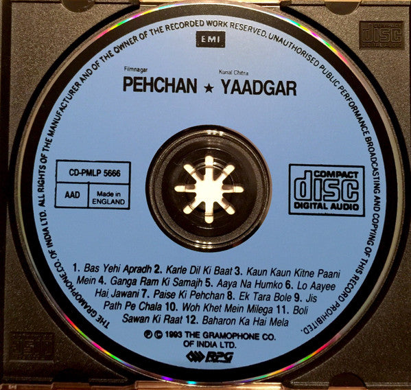 Shankar-Jaikishan / Kalyanji-Anandji : Pehchan / Yaadgar (CD, Comp)