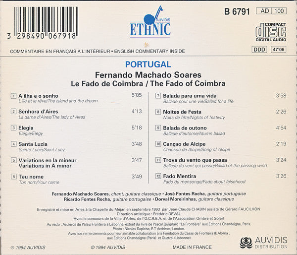 Fernando Machado Soares : Le Fado De Coimbra (CD, Album)
