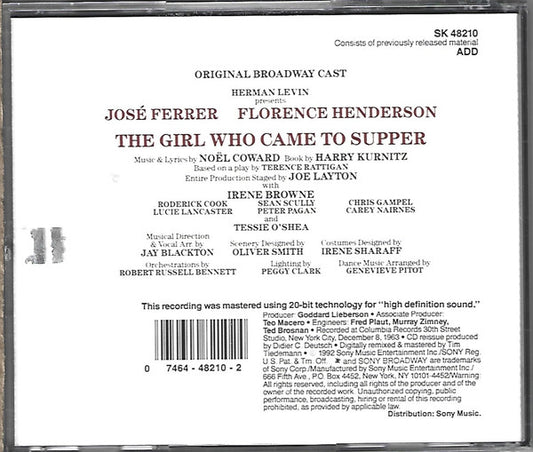 Noël Coward : The Girl Who Came To Supper (Original Broadway Cast) (CD, Album, RE, RM)