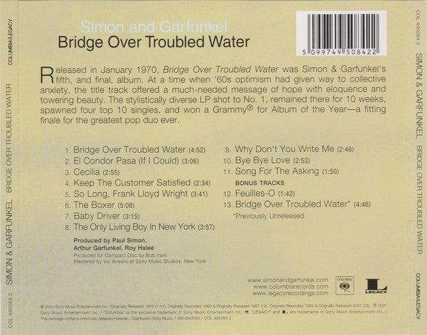 Simon & Garfunkel : Bridge Over Troubled Water (CD, Album, RE, RM)