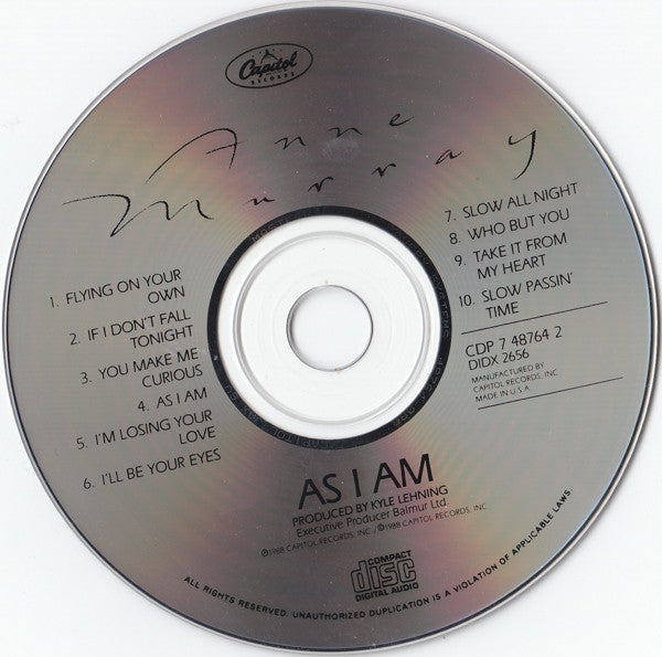 Anne Murray : As I Am (CD, Album)