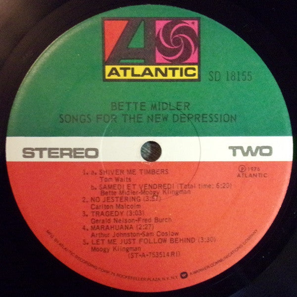 Bette Midler : Songs For The New Depression (LP, Album, RI-)
