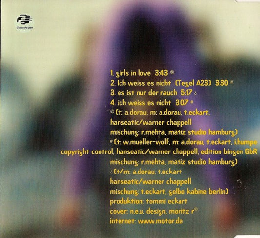 Andreas Dorau : Girls In Love / Ich Weiss Es Nicht (CD, Single)