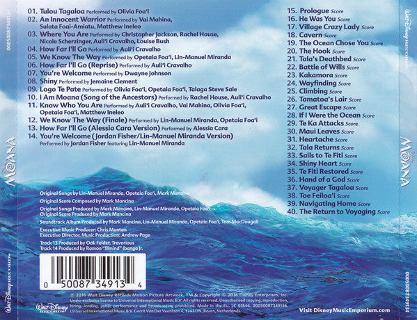 Lin-Manuel Miranda, Opetaia Foa'i And Mark Mancina : Moana (Original Motion Picture Soundtrack) (CD, Album)
